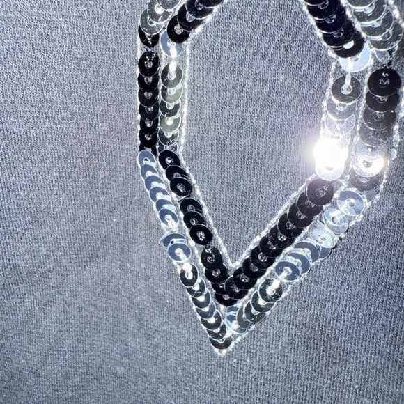 Bob Mackie Women's 1980s XL Flirty Sequin Top Dynasty Disco Black Silver Retro - Picture 3 of 6